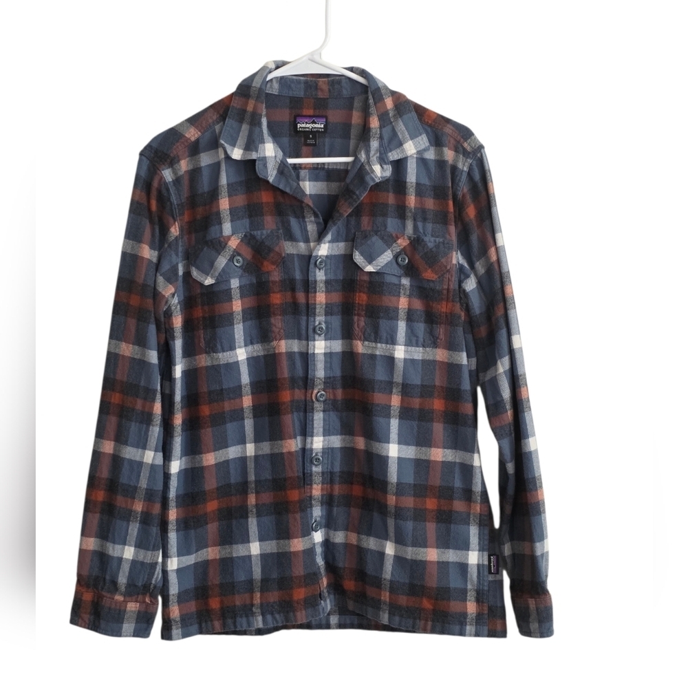 Patagonia Plaid Button Up Shirt Size Small Organic Cotton